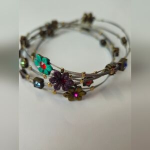 Colorful Floral Wire Stackable Bracelets